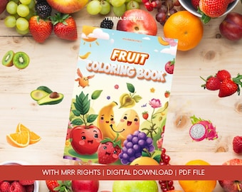 Fruit Coloring Book for Kids | Fun Printable Coloring Pages | Children Coloring Sheets | Coloring Book Digital | Color Toddler Preschooler