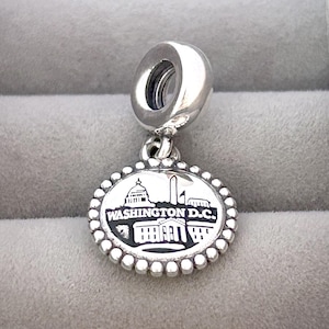S925 sterling silver pendant from Washington D.C., European countries, suitable for European bracelets