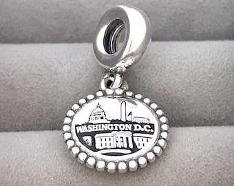 S925 sterling silver pendant from Washington D.C., European countries, suitable for European bracelets