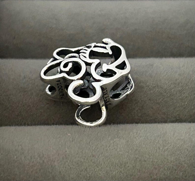 S925 Sterling Silver Disney Openwork Minnie Mouse Charm, Suitable for European-Style Bracelets image 3