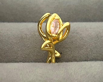 Gold Plated Openwork Tulip Charm Bead Pendant for European Pandora Bracelet