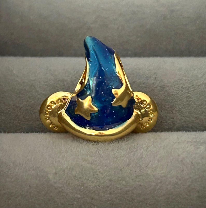 Gold plated Mickey Mouse Sorcerer's Hat Charm Bead Pendant for European Pandora Bracelets image 4