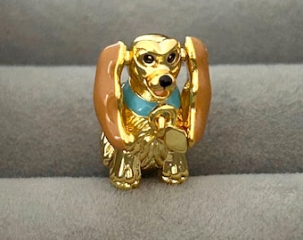 Gilded Disney Lady and the Tramp Lady Charm Bead Pendant for European Pandora Bracelet
