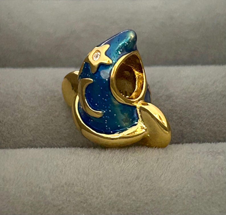 Gold plated Mickey Mouse Sorcerer's Hat Charm Bead Pendant for European Pandora Bracelets image 2