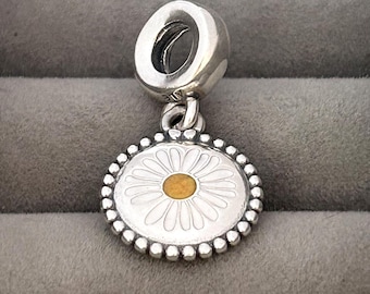 Ciondolo a forma di fiore Pure Beauty in argento Sterling S925, perfetto per i braccialetti europei in stile Pandora.
