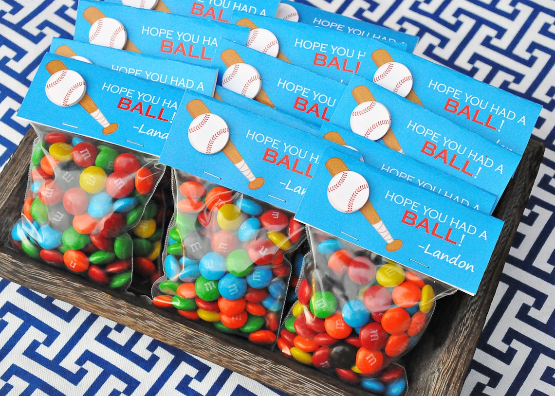 PRINTABLE CANDY BAG labels Baseball Party Collection Etsy