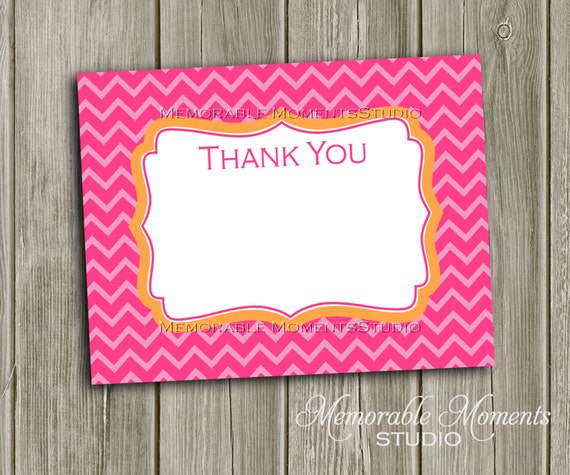 INSTANT DOWNLOAD Printable 5.5x4.25 flat Thank | Etsy