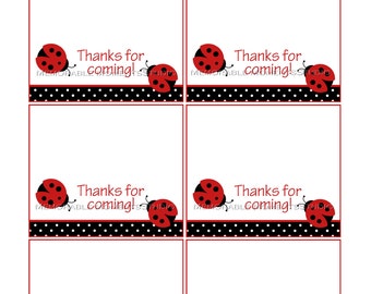 INSTANT DOWNLOAD - Printable Candy Bag labels - Red and Black Ladybug Collection - Memorable Moments Studio