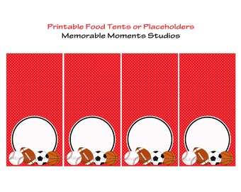 INSTANT DOWNLOAD Printable Food Tents Sports Party | Etsy