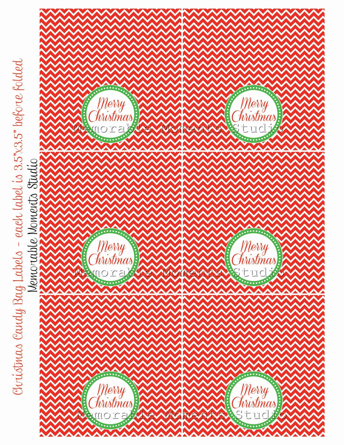 INSTANT DOWNLOAD Printable Candy Bag Labels Merry Etsy
