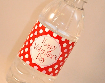 50% off INSTANT DOWNLOAD - Printable Water Bottle Labels - Happy Valentine's Day Party Collection - Memorable Moments Studio