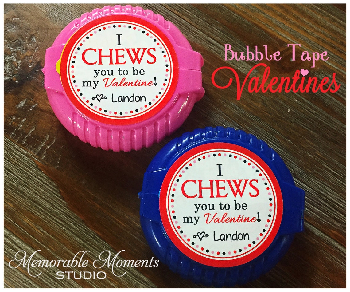 PRINTABLE VALENTINE I CHEWS You Tags or Stickers Bubble Gum | Etsy