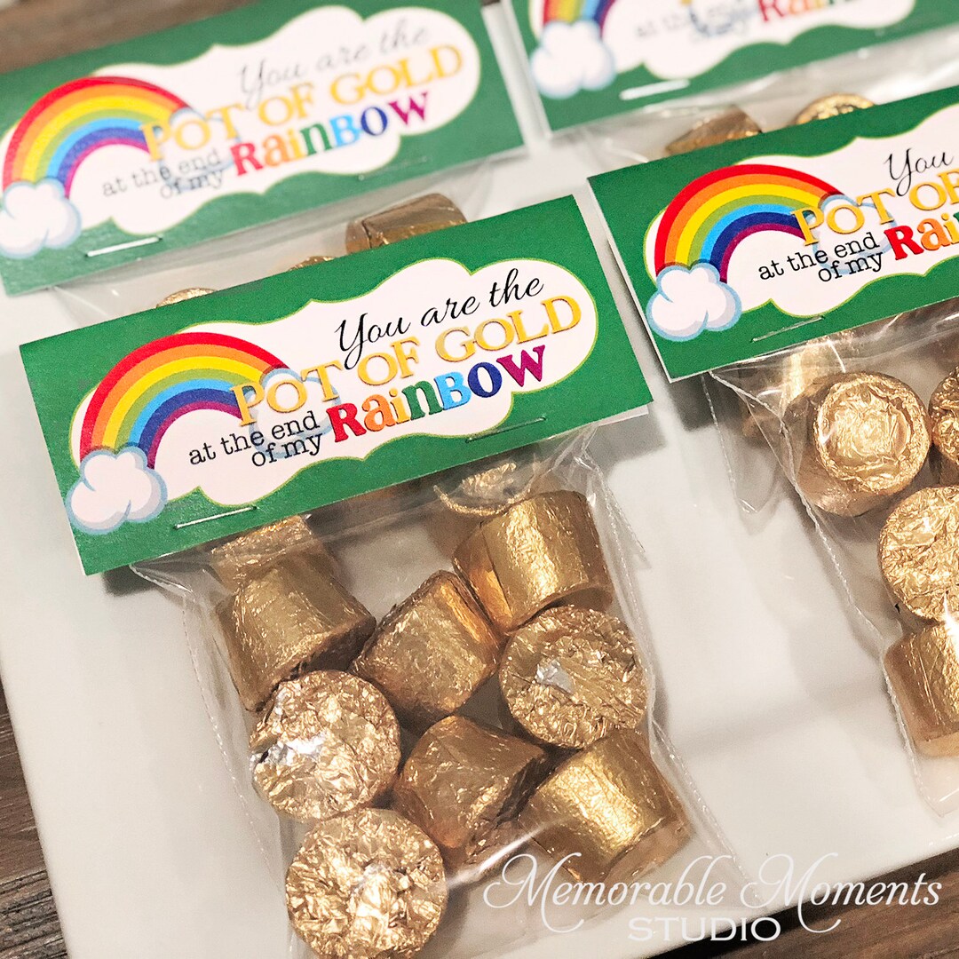 INSTANT DOWNLOAD Printable Candy Bag Labels Pot of Gold St Patrick's