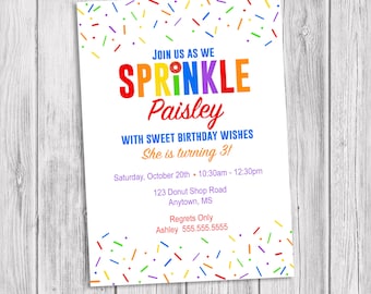 INVITATIONS IMPRIMABLES Donut Colorful Sprinkles Party Invitation - Moments mémorables Studio