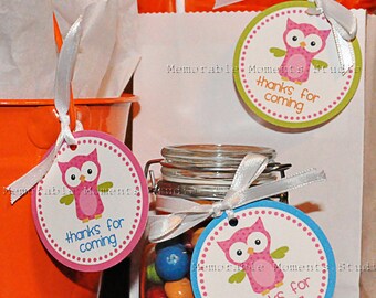 INSTANT DOWNLOAD - Printable Favor Tags - Night Owl Pajama Party Collection - Memorable Moments Studio