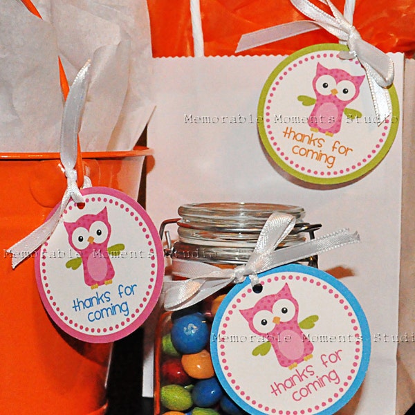 INSTANT DOWNLOAD - Printable Favor Tags - Night Owl Pajama Party Collection - Memorable Moments Studio