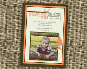 PRINTABLE INVITATIONS Gone Fishing Birthday or Party Invitation - Custom Printable with or without Photo - Memorable Moments Studio