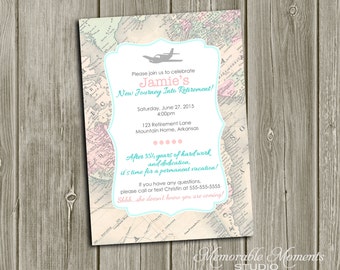 PRINTABLE INVITATIONS New Journey Into Retirement Invitation - Birthday Party - Memorable Moments Studio