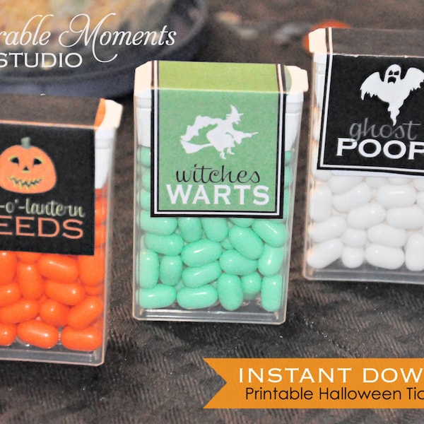 PRINTABLE labels Happy Halloween Collection - Ghost Poop - Jack o Lantern Seeds - Witches Warts - Memorable Moments Studio