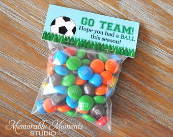 INSTANT DOWNLOAD - Printable Treat Bag Labels - Soccer Party - Memorable Moments Studio