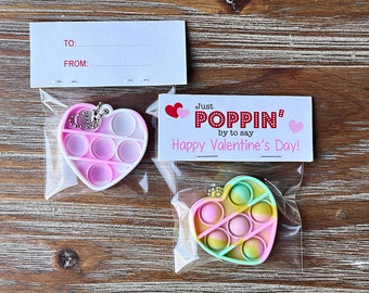 INSTANT DOWNLOAD Printable POPPIN' by to say Happy Valentine's Day Bag Toppers - Valentine Gifts - Memorable Moments Studio