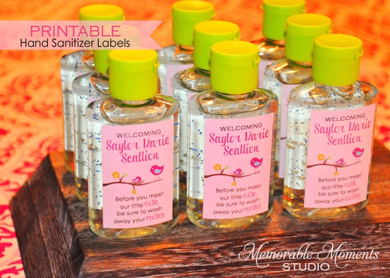 PRINTABLE Little Birdie Mini Hand Sanitizer Labels for