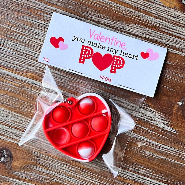 INSTANT DOWNLOAD Printable You Make My Heart POP Bag Toppers - Happy Valentine's Day - Valentine Gifts - Memorable Moments Studio