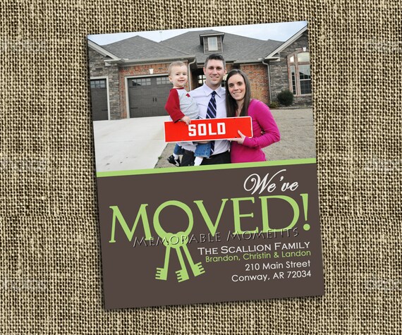 PRINTABLE MOVING ANNOUNCEMENT Modern Keys Design Custom | Etsy