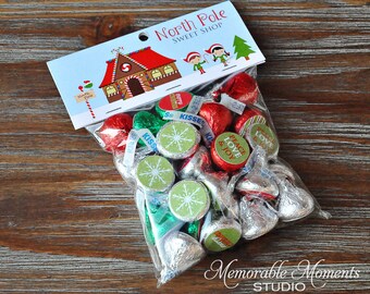 INSTANT DOWNLOAD Printable North Pole Christmas Candy Bag Labels - Memorable Moments Studio