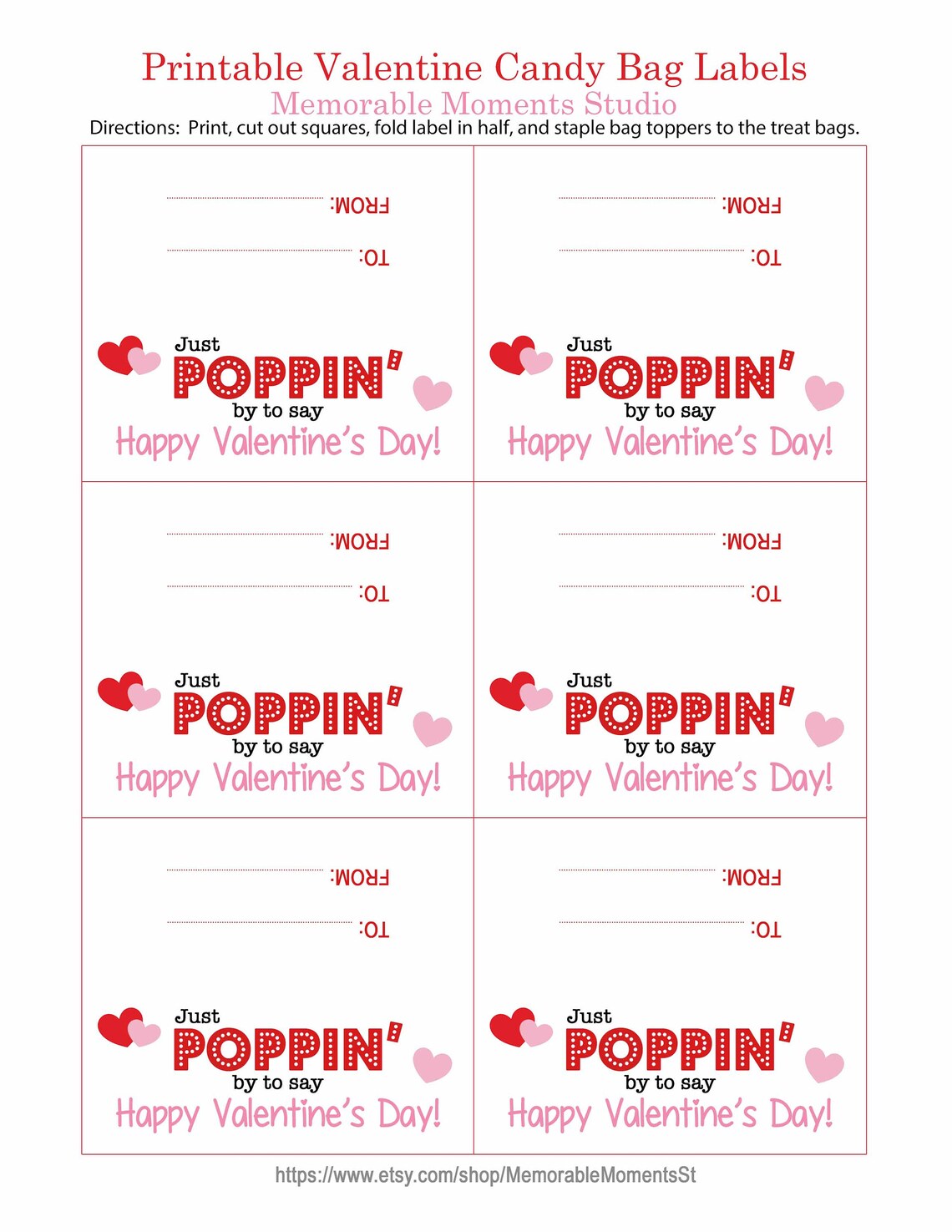 INSTANT DOWNLOAD Printable POPPIN' by to Say Happy - Etsy