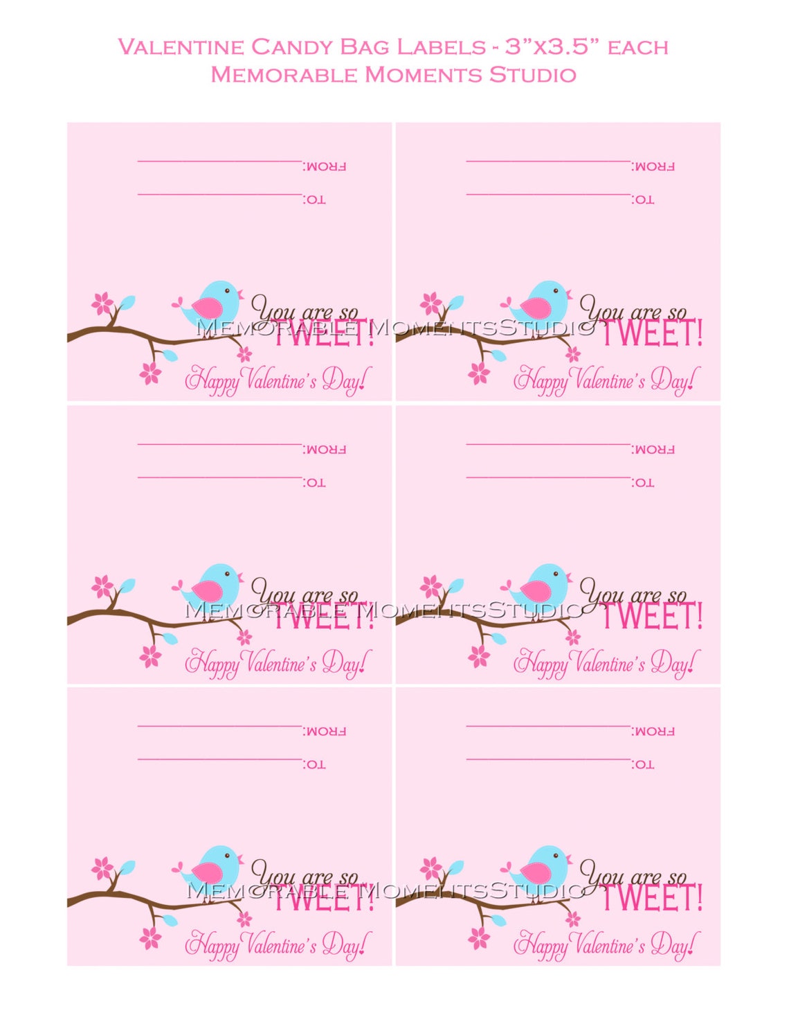 INSTANT DOWNLOAD Printable Candy Bag Labels Happy - Etsy