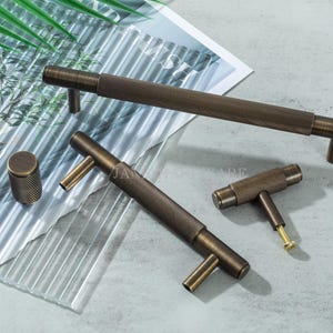 Solid Brass Drawer Pulls: Rotating Pattern Gold,Black,Chrome,Antique Bronze Cabinet Handles Knobs