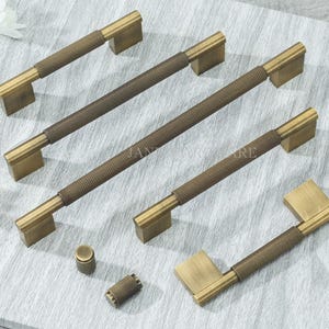 Maniglia per mobile in ottone massiccio zigrinato, pomello per cassetto in bronzo anticato, pomello per armadio da cucina.