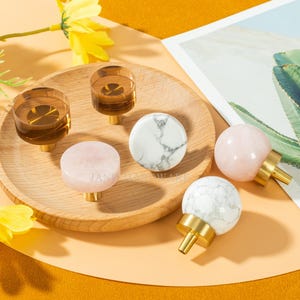 Lila rosa Kristall Knäufe, brauner Möbelknopf, Messingschrankknäufe, Wohnkultur-Hardware