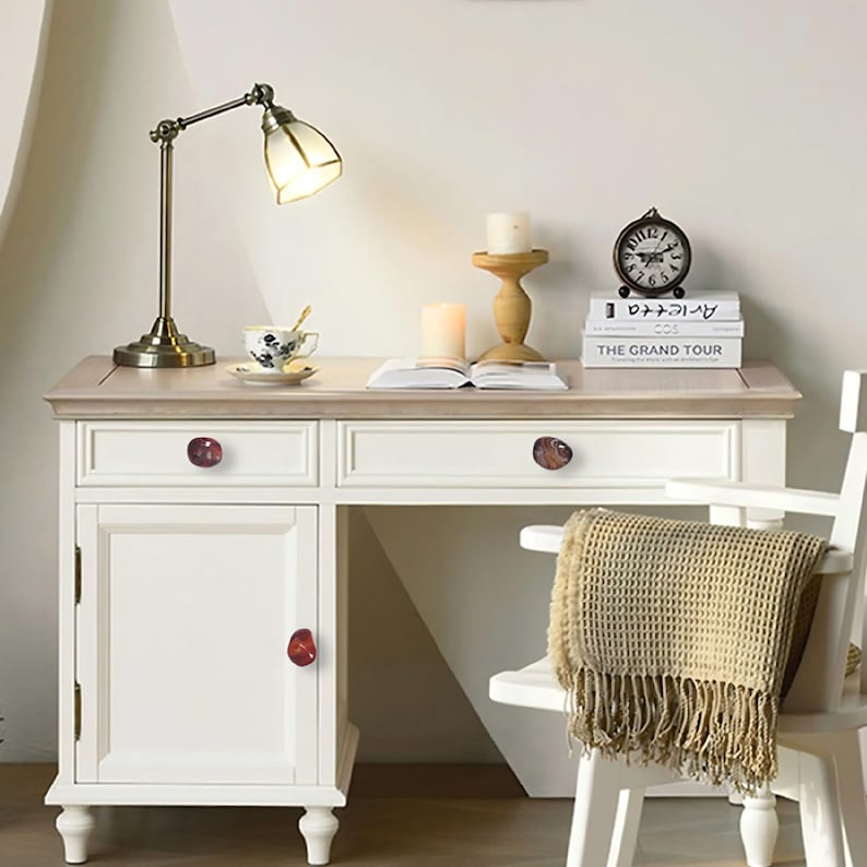 Natural Irregular Agate Drawer Knobs: Mini Special Texture Stone Dresser Pull,Home Decor Knob image 6