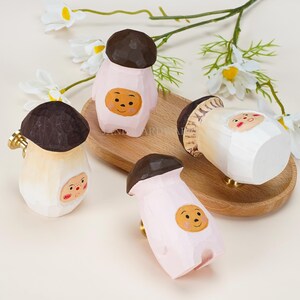 Creatieve ladeknoppen met paddenstoel, massief houten dressoirgrepen, kastknop woondecoratie voor kinderen afbeelding 7