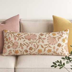 Floraler Kalami Block Print Kissenbezug
