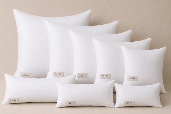 Hypoallergenic Down Alternative Pillow Insert: Poly Cotton Blend, USA Made