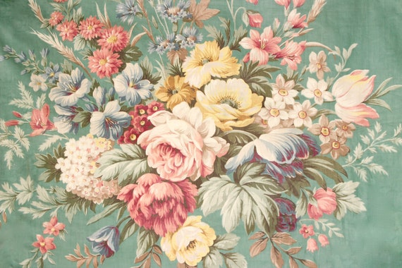 Shabby Cottage Chic Decor Coral Pink English Cabbage Roses Etsy