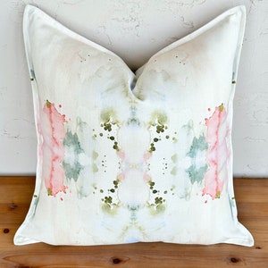 Custom Blush Watercolor Abstract Custom Designer Pillow 20x22x14x36” Long Lumbar Home Decor Decorative Accent Throw Linen Pillows Covers