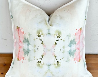 Custom Blush Watercolor Abstract Custom Designer Pillow 20x22x14x36” Long Lumbar Home Decor Decorative Accent Throw Linen Pillows Covers