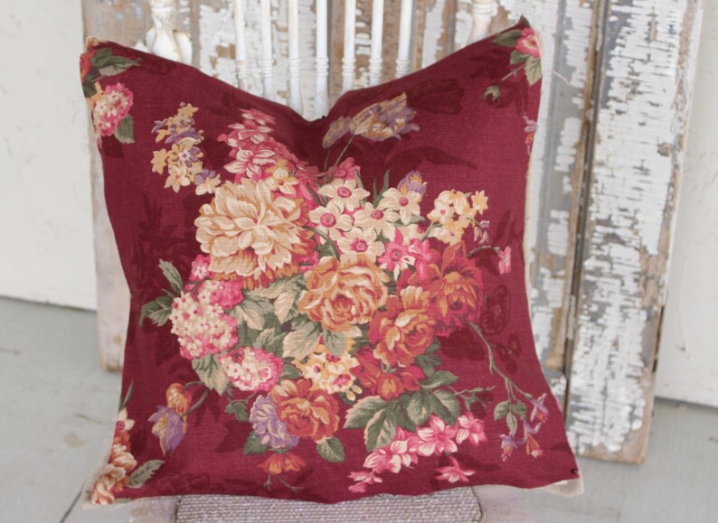 Ralph Lauren Pillow Home Decor Floral Pattern Vintage Etsy