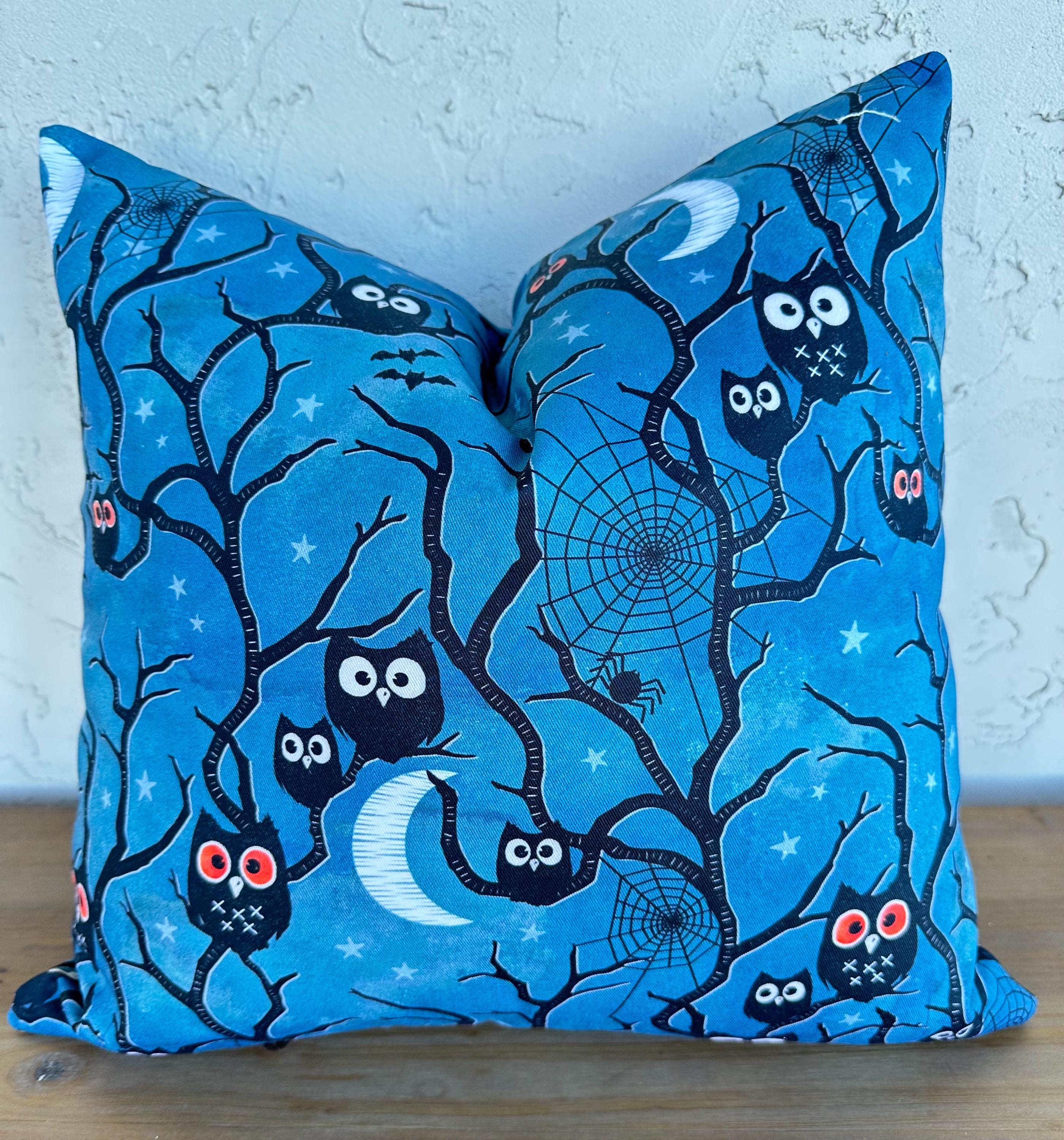 Autumn Owl Hallows Eve Midnight Woodland Halloween Pillow