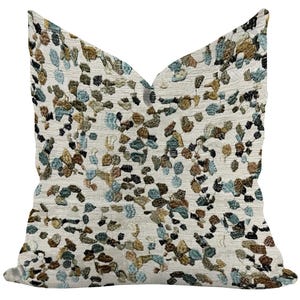 Benutzerdefinierte gestickter abstrakter strukturierter Kissenbezug | Blaues Bronze-Mineral-neutraler strukturierter Akzent-Designer-Wurfkissen