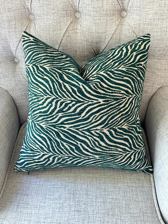 Plush Velvet Emerald Green Modern Abstract Damask Pillows Lumbar