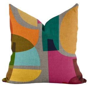 Abstract Color Block Lumbar Pillow Cover: Modern Home Decor