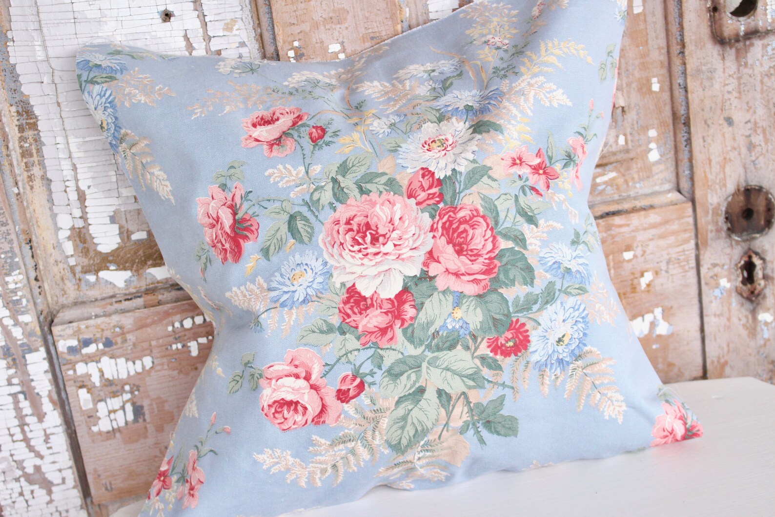 Vintage RALPH LAUREN Pillow Antique Pink Floral Roses Print Etsy