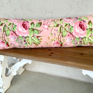 Vintage RALPH LAUREN Pillow ~ Antique English Pink Cabbage Roses Floral Print Pillow ~ French Country Decor Designer Decorative Throw Pillow