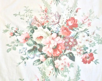 Country Cottage Home Decor Decorative Throw Pillow Cover ~ Antique Pink Floral Peonies Roses Print Pattern Vintage 1930's 40s Fabric Lumbar