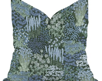 English Garden Floral Pillow Cover: Vintage Cottage Style Throw Pillow